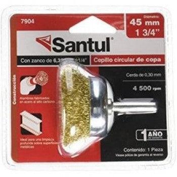 Carda De Copa 1 3/4 P/Taladro Zanco 1/4 Acero Latonado Santul