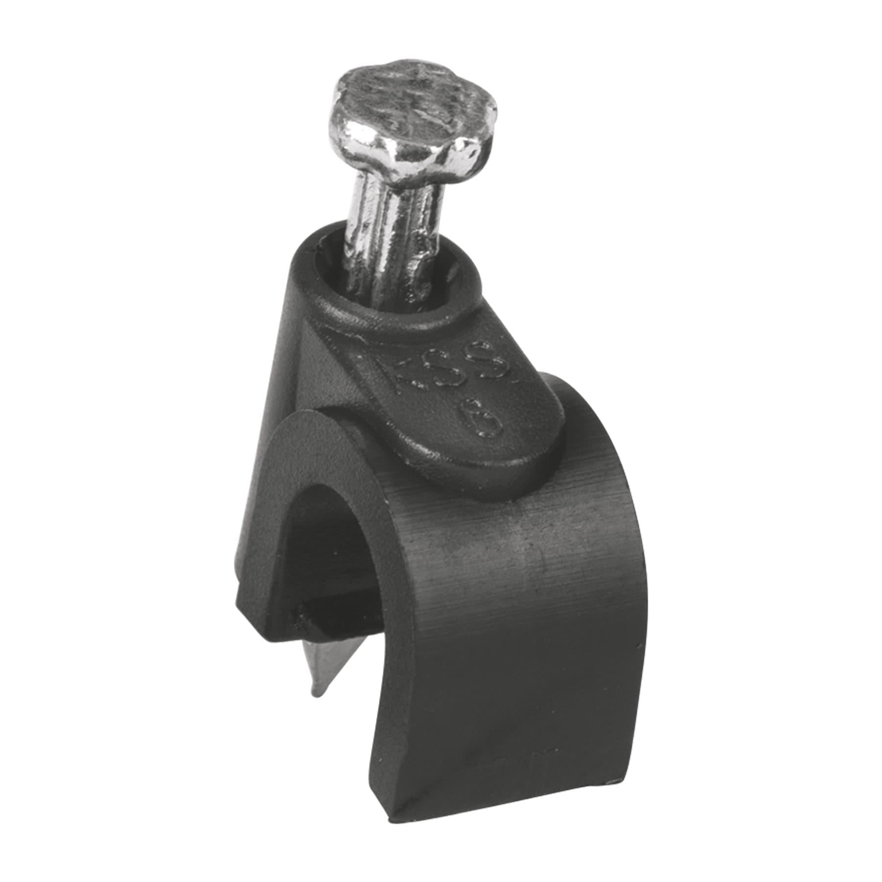 Grapa Curva P/Cable 6mm Negro Bolsa 20 Pz