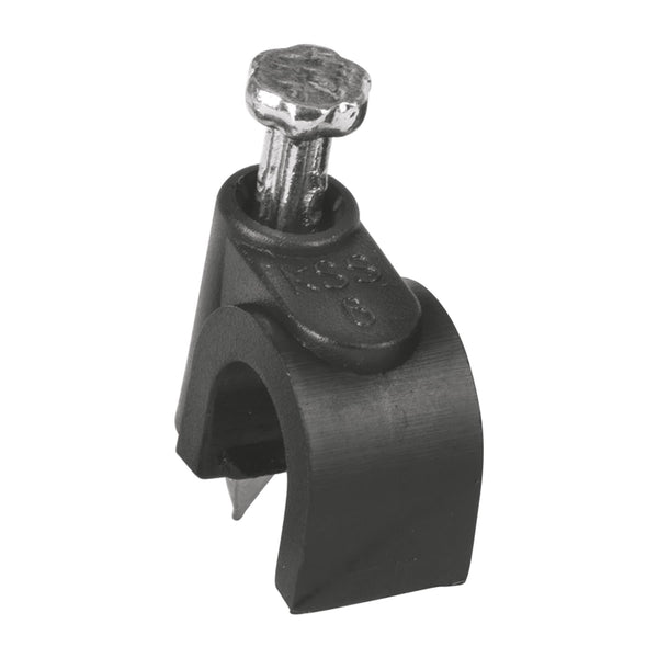 Grapa Curva P/Cable 6mm Negro Bolsa 20 Pz