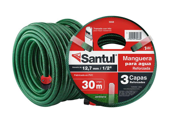Manguera Reforzada SANTUL - 3 Capas 1/2 pulg 30m