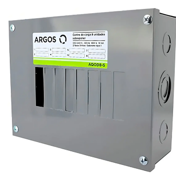 CENTRO DE CARGA 8 UNIDADES SOBREPONER 100A 1 FASE 3 HILOS ARGOS ( AQOD8-S )