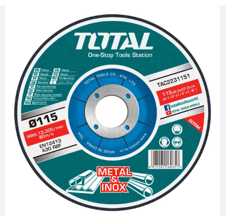 Disco Abrasivo Desbaste Metal 9x6mm 618864 Total