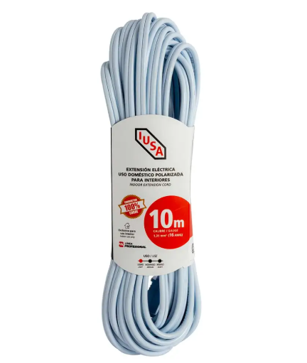 Extensión Uso Doméstico Blanca Ac-16 10m C/fajilla