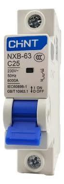 NXB-63 1P C25 INTERRUPTOR TERMOMAGNETICO TIPO RIEL DIN DE 1 POLO CON 25 AMPERES CHINT
