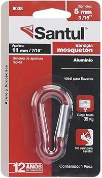 Bandola Mosqueton 3/16/2 aluminio  Santul 8038