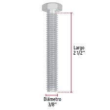 Tornillo Hex Maquina Galv- 3/8x21/2
