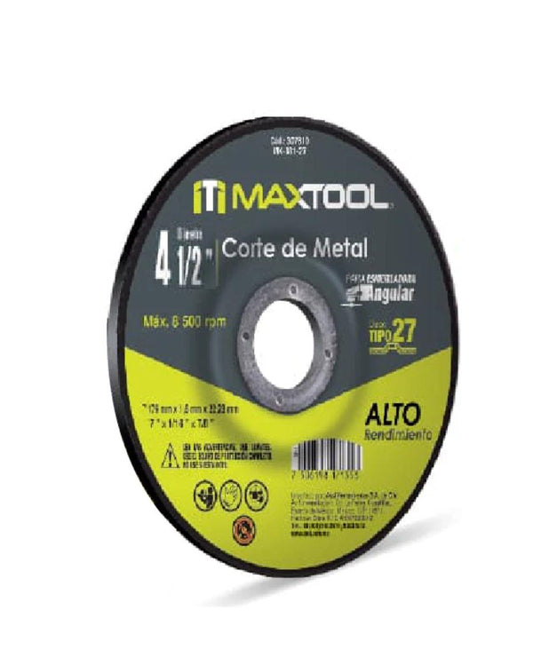 Disco Corte Metal 4 1/2 X 3mm Tipo 27 307805 Iti Maxtool