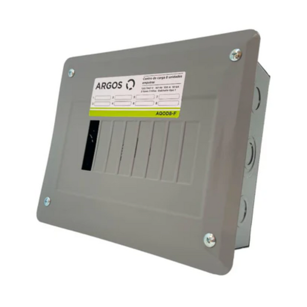AQOD8-F CENTRO DE CARGA 8 UNIDADES EMPOTRAR 100A 1 FASE 3 HILOS ARGOS