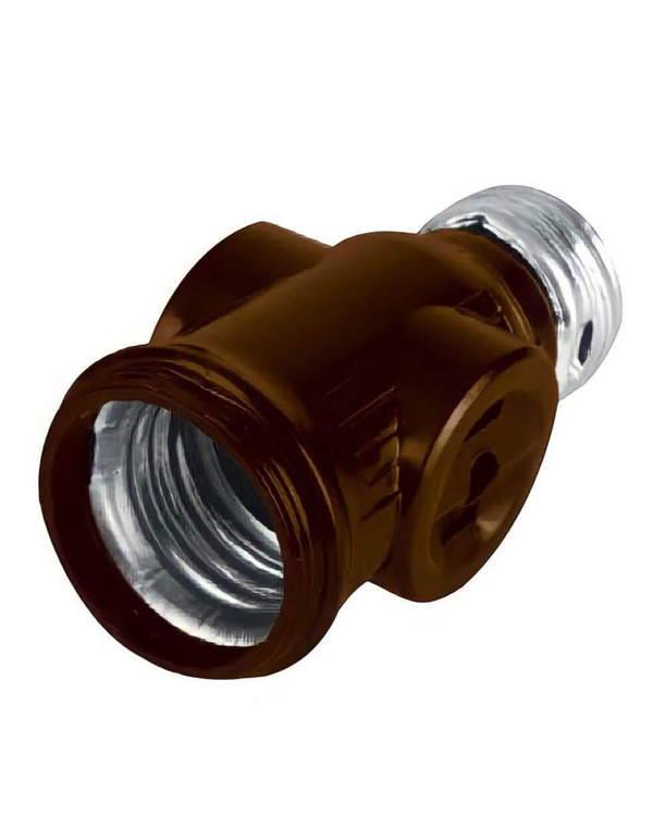 PORTALAMPARA CON DOBLE LADRON CAFE 125V 15A 660W BAQUELITA IGOTO SO-T-C