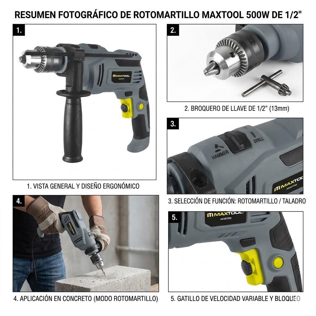 Rotomartillo 500W de 3/8