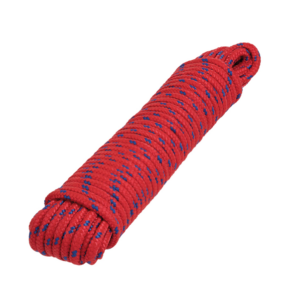 Piola De Propileno Trenzada 6MM Color Rojo 15M 132603 AKZI