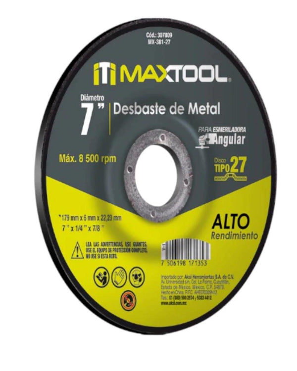 Disco Corte Y Desbaste De Metal De 7 X 4mm Tipo 27 307808