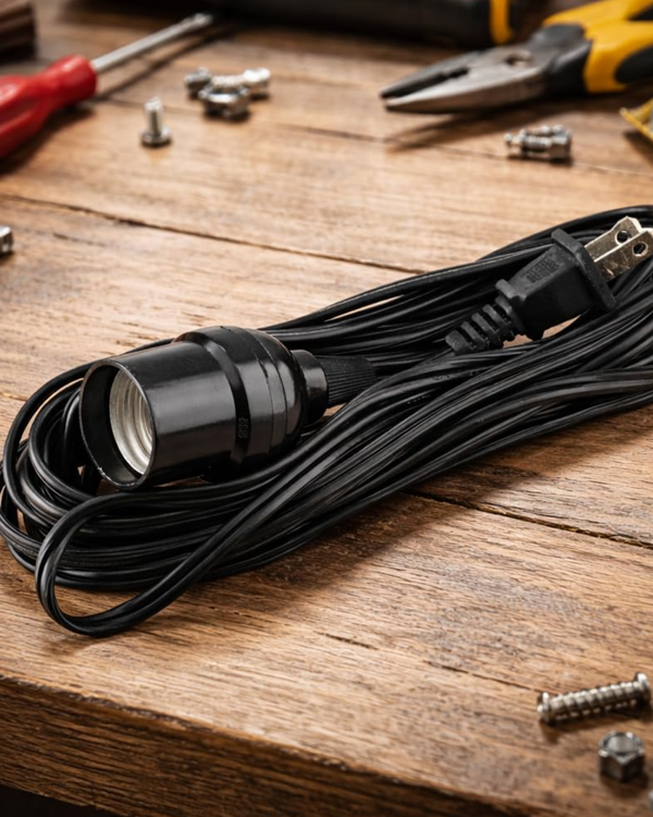 Extensión Doméstica C/Portalamparas Para 5 M Negro 2x18 2287