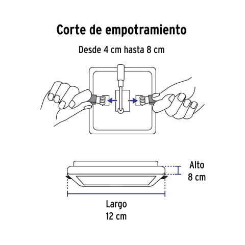 Luminario Cuadrado Empotrable LED Ajustable 8 W