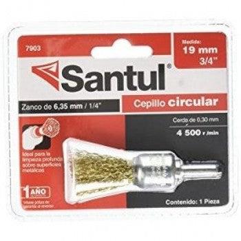 Carda De Copa 3/4 Para Taladro Zanco 1/4 Acero Latonado  7903 Santul