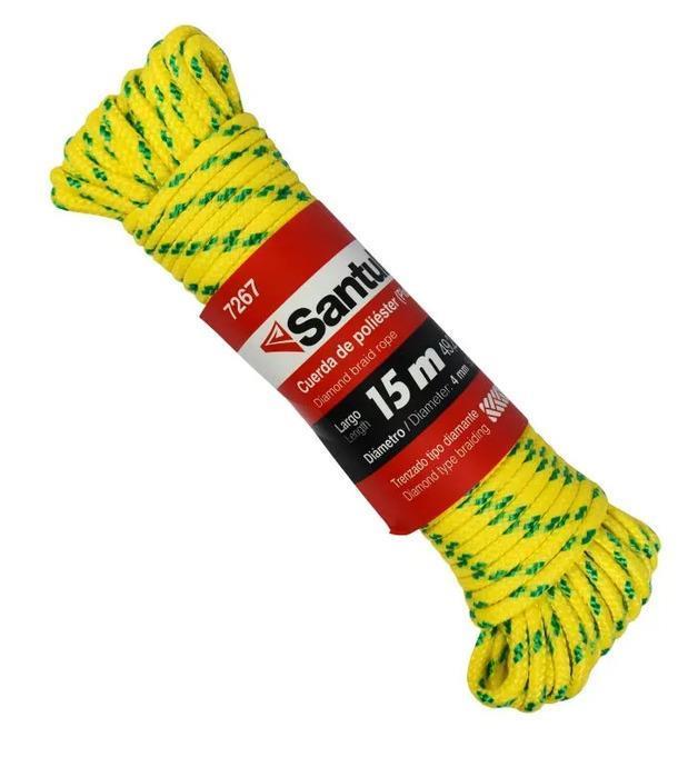 Cuerda (piola) 4mm Polipro X 15 Metros Trensada Multicolor Santul 7267