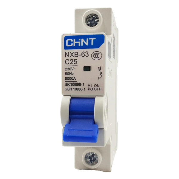 Interruptor Termomagnético NXB-63 (CHINT) - 1 Polo, 25 Amperes