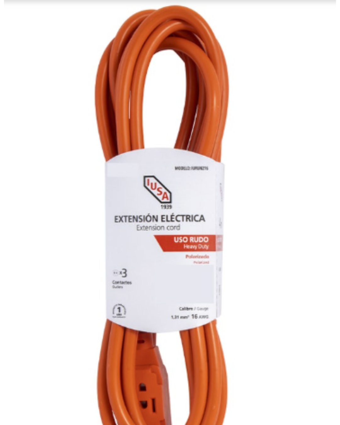 Extensión Rudo Pol 2x16 8m C/Fajilla 619348 IUSA
