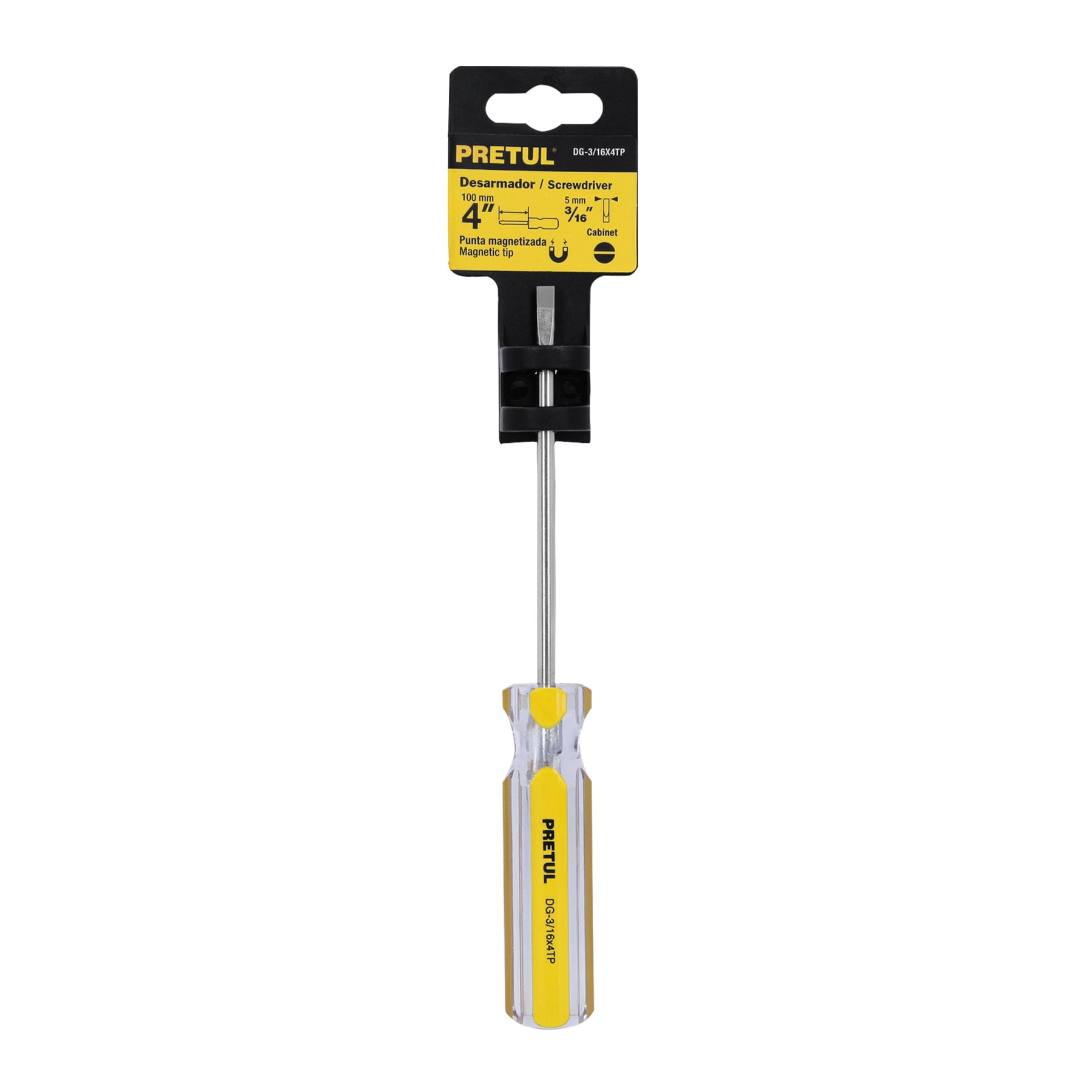 Desarmador Cabinet 3/16" x 4" Pretul