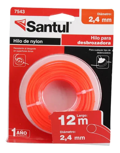 Hilo Redondo para Desbrozadora 2.4 mm x 12 m Naranja