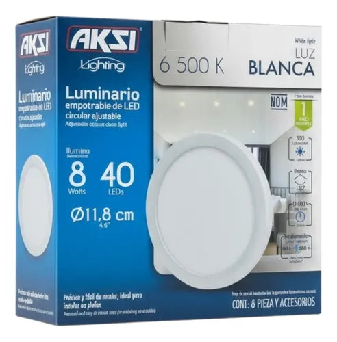 Luminario Cuadrado Empotrable LED Ajustable 8 W