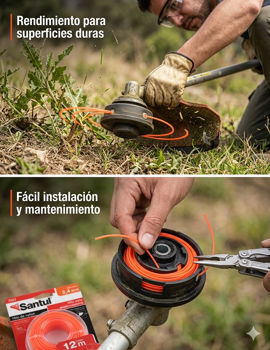 Hilo Redondo para Desbrozadora 2.4 mm x 12 m Naranja