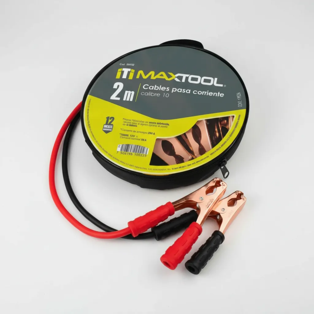 Cable Pasa Corriente Calibre 10 AWG  2 Mts MaxTool