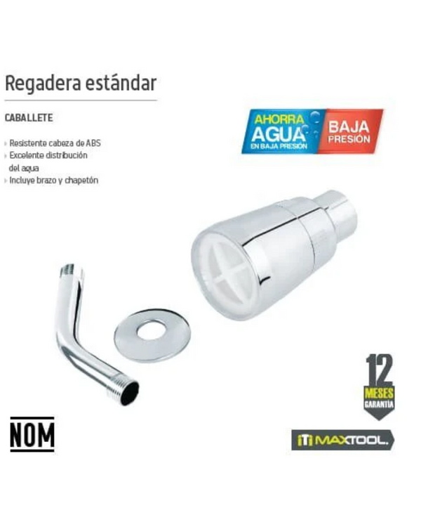 Regadera Estándar Con Brazo Plastico Y Chapetón Maxtool