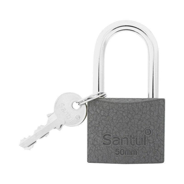 Candado Cuerpo De Hierro 50mm Llave Tradicional Gancho Largo Santul 8056
