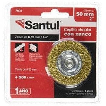 Carda Circular 2 P/Taladro Zanco 1/4 Alambre Grueso Acero Inox Santul