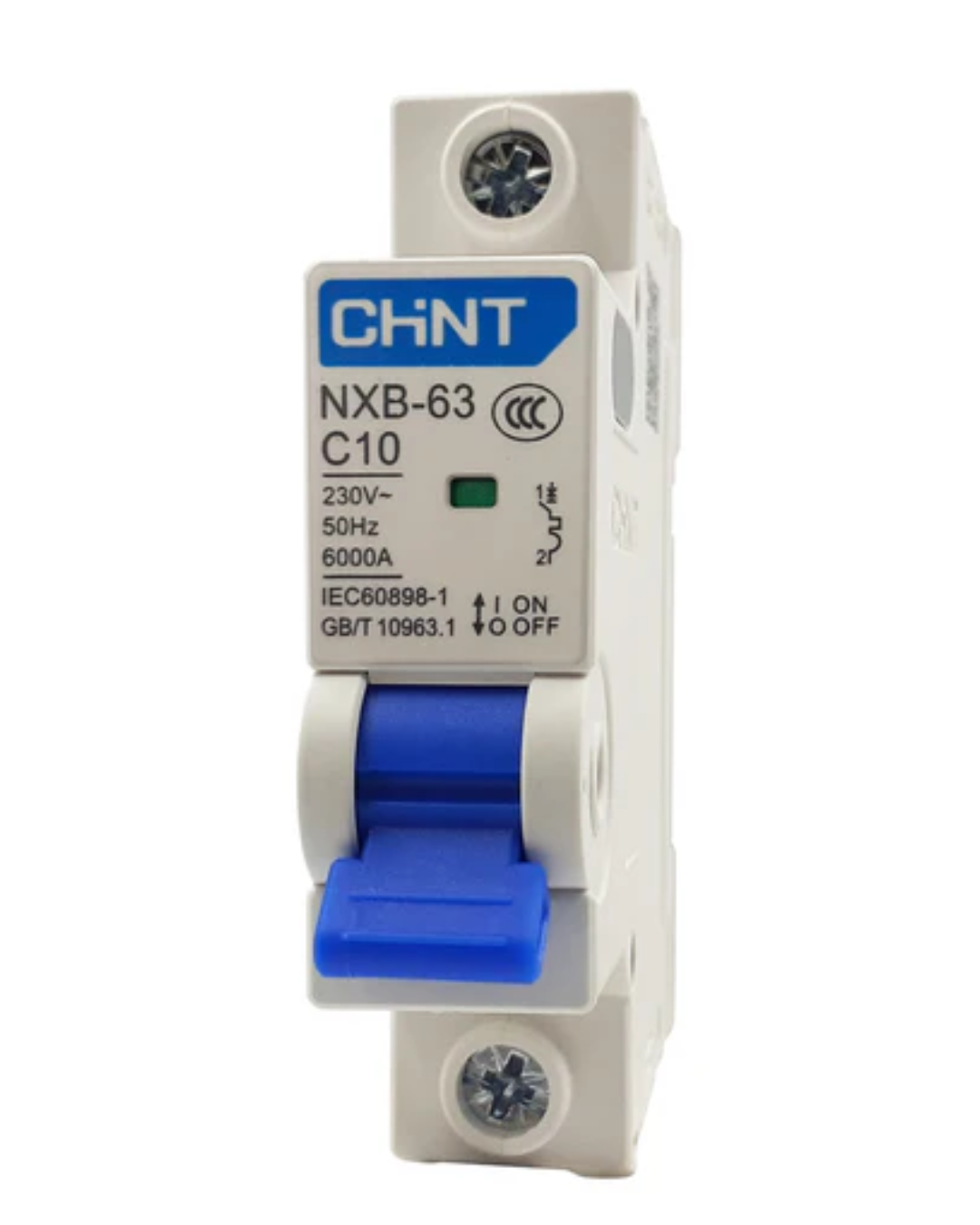 NXB-63 1P C10 INTERRUPTOR TERMOMAGNETICO TIPO RIEL DIN DE 1 POLO CON 10 AMPERES CHINT