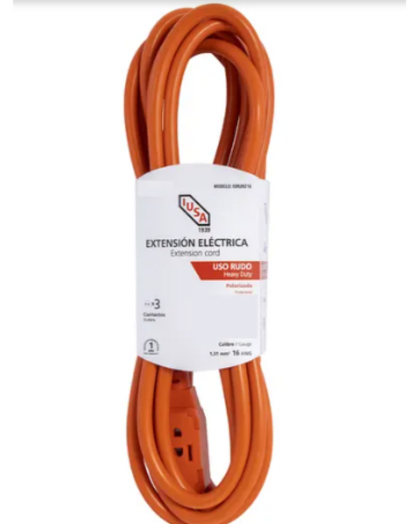 Extencion Rudo Pol 2x16  6 Metros C/Fajilla 619347 IUSA