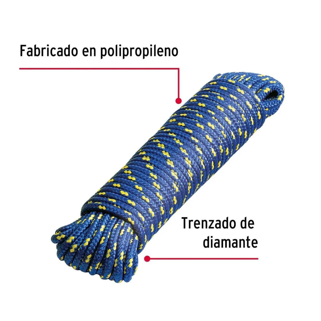 Piola De Polipropileno Trenzada 5MM Azul 15M