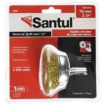 Carda De Copa 2 3/4 P/Taladro Zanco 1/4 Acero Latonado Santul