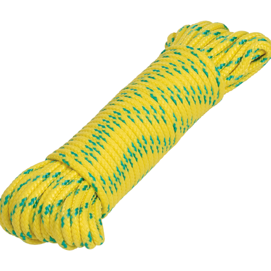 Piola Polipropileno Trenzada 4MM Amarillo 15M 132601 AKZI