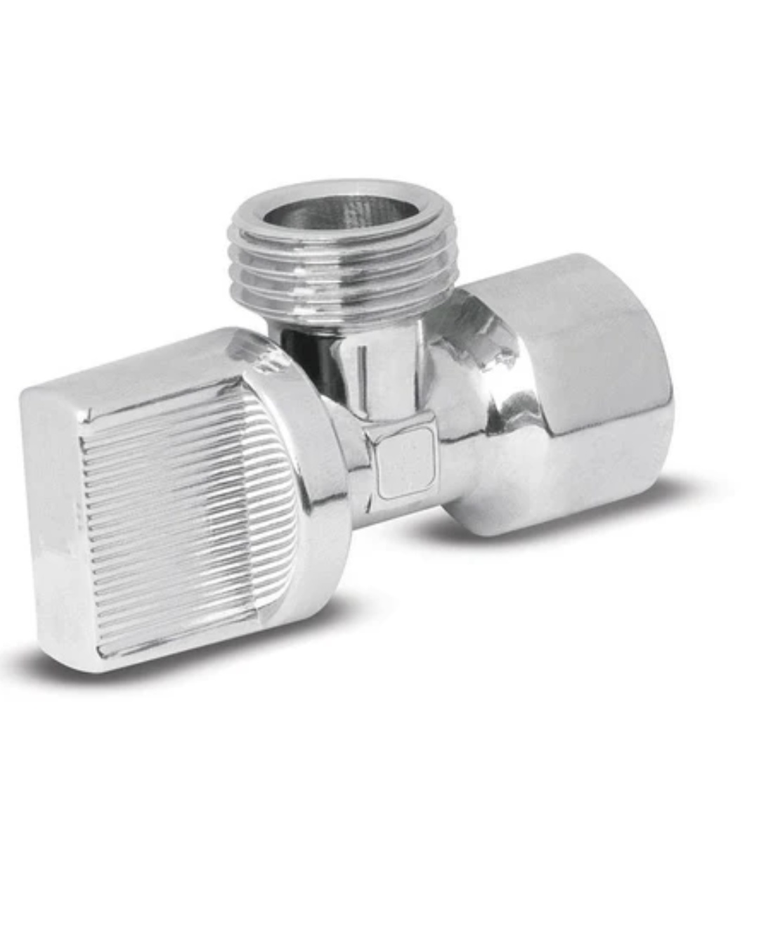 LLAVE DE CONTROL ANGULAR METALICA ROSCABLE 1/2 x 1/2 CIERRE 1/4 DE VUELTA ACABADO SATINADO FONTANERY