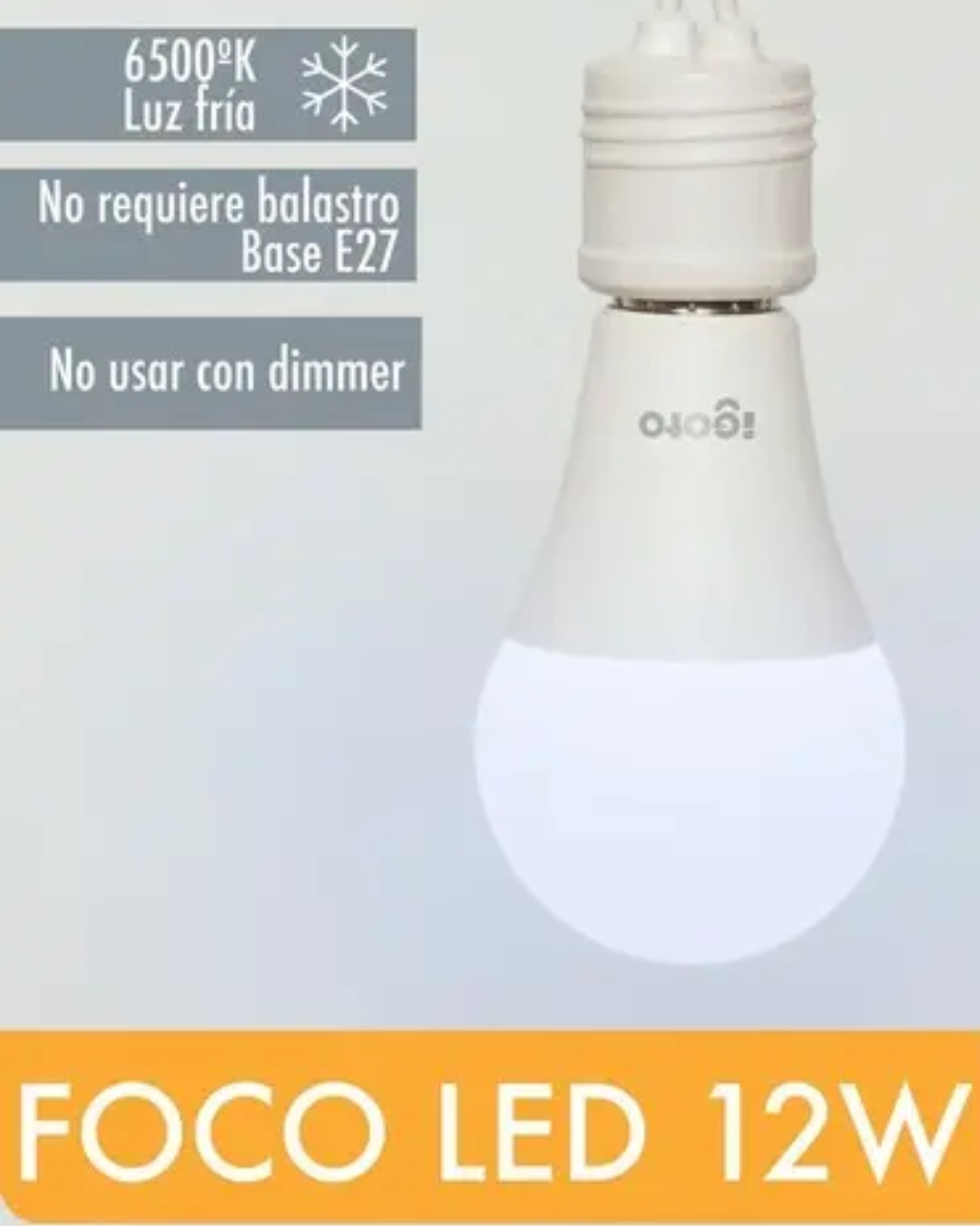 FOCO LED A60 12W 6500K LUZ FRIA IGOTO