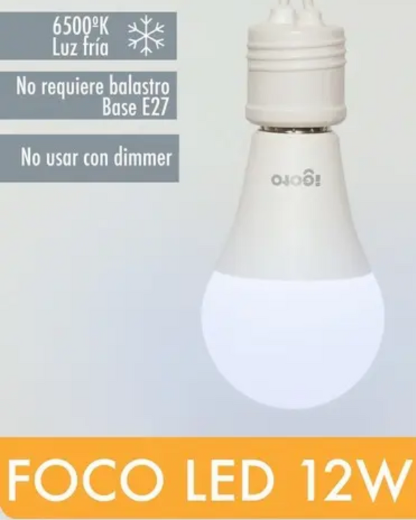 FOCO LED A60 12W 6500K LUZ FRIA IGOTO