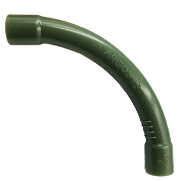 Codo Curvo De 90 Conduit Verde Pvc Pesado 3/4 19mm Argos